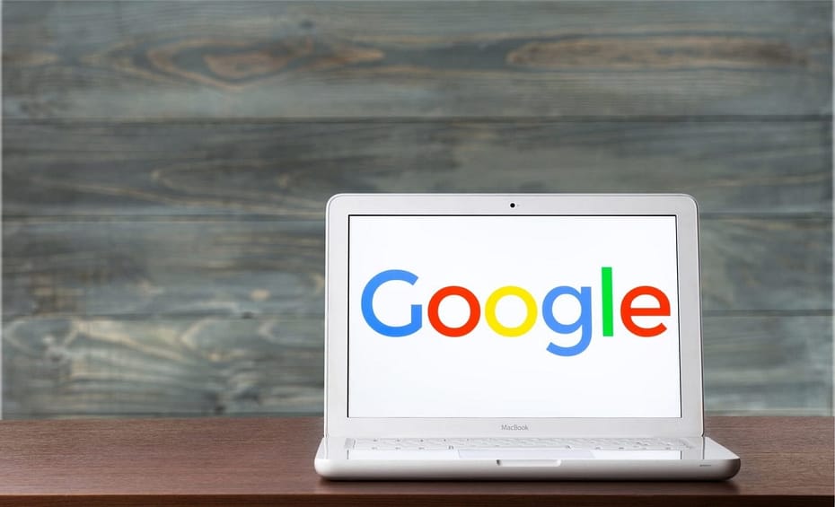 Google logo on a laptop