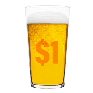 A glass of beer with a dollar symbol