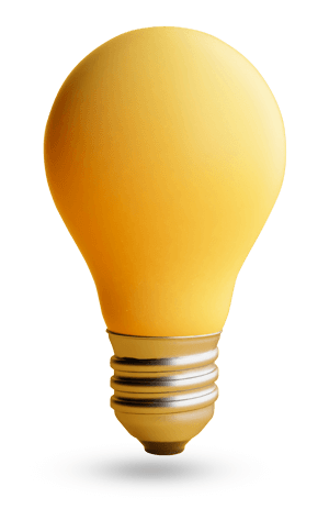 A yellow lightbulb