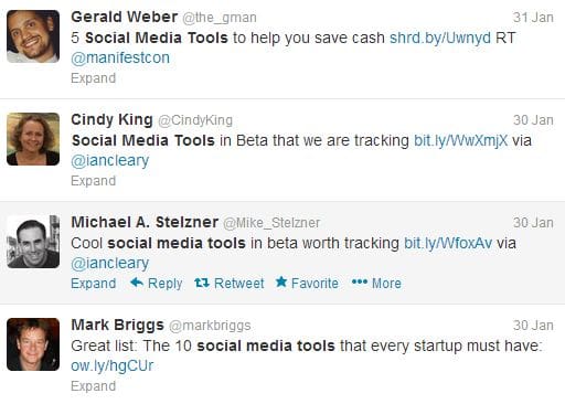 Twitter search results with quote marks